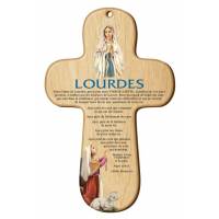 Croix Murale Nd Lourdes + Priere - 15 X 9.5 Cm