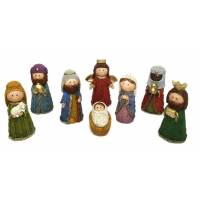 Kerstgroep van 8 figuren - 12 cm 