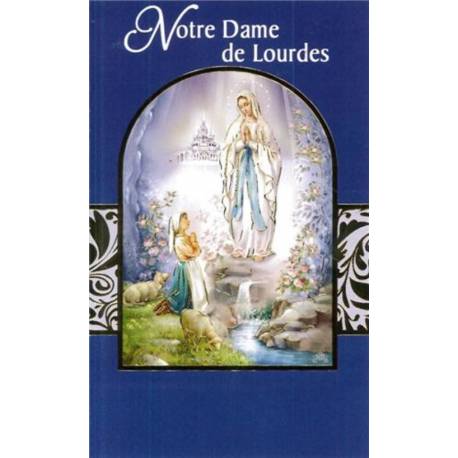 Dubbel Prentje Olv Van Lourdes 13 X 8 Cm - Franse Tekst 