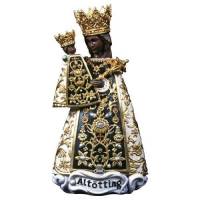 Statue en bois sculpté Vierge Noire d'Altötting 23 cm couleur