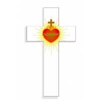 Kruisbeeld liefde / Heilig hart 14.5 cm 