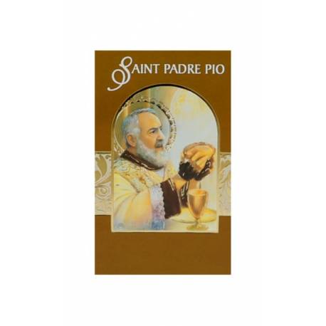 Dubbel Prentje H Pater Pio 13 X 8 Cm - Franse Tekst 