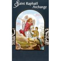 Dubbel Prentje Aartsengel Raphael 13 X 8 Cm - Franse Tekst 