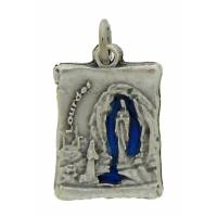 Médaille 20 mm - Appar Lourdes - Email Bleu