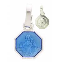 Médaille Scapulaire - 8 mm - Email Bleu