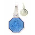 Médaille Scapulaire - 8 mm - Email Bleu
