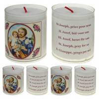 Set de 4 bougies - St Joseph - texte 5 langues