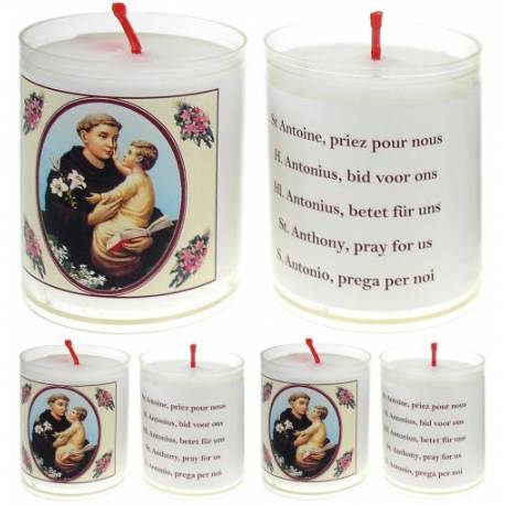 Set de 4 bougies - St Antoine - Texte 5 Langues