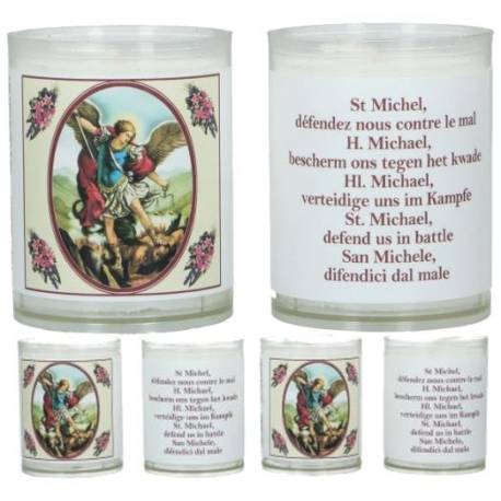 Set de 4 bougies - St Michel - texte 5 langues