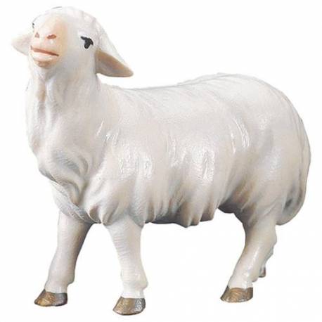 Mouton tête levée : crèche de Noël en bois Komet 12 cm