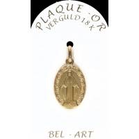 Médaille plaqué-or - Miraculeuse - 19 mm