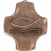 Kruisbeeld Brons 9.5 X 11 Cm Vis 