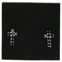 Boucles D'oreilles Swarovsky Croix Noire 1.5Cm