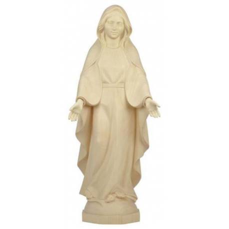 Statue en bois sculpté Vierge Miraculeuse moderne 23 cm bois naturel