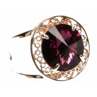 Ring Swarovsky Roze Gold Paars 