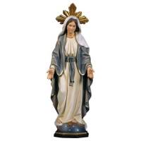 Statue en bois sculpté Vierge Miraculeuse avec couronne 23 cm couleur