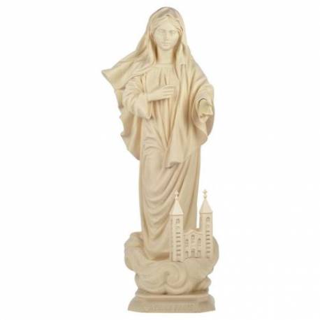 Statue en bois sculpté Notre Dame de la Paix 12 cm bois naturel