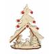 Kerststal/Hout Met Rode Strass + Doos - 10Cm 