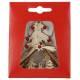 Kerststal/Hout Met Rode Strass + Doos - 10Cm 