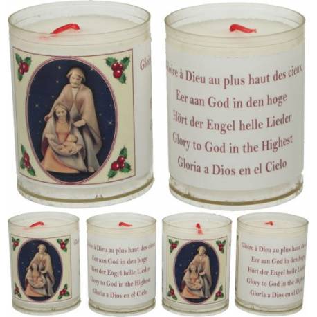 Set van 4 kaarsen - Kerstmis - tekst 5 talen 