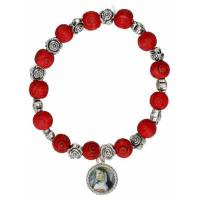 Bracelet s/élastique - Ste Rita - rouge
