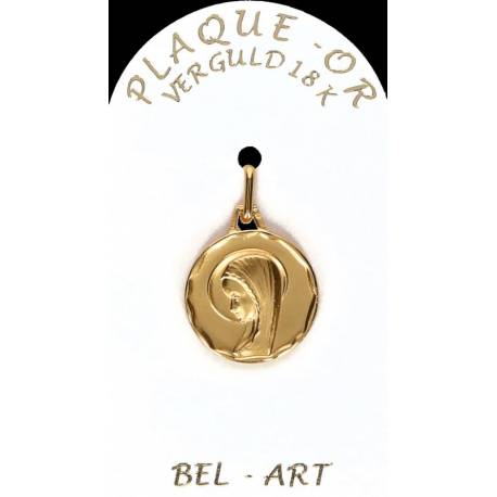 Médaille plaqué-or - Vierge - 15 mm
