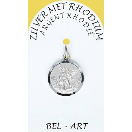 Médaille Argent Rhodié - St Michel - 16 mm