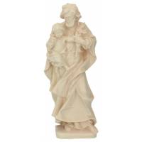 Houtsnijwerk beeld Heilige Jozef met kind en lelie 15 cm natuur hout 