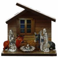 Nativité / Cabane décorée 7 X 4 X 7.5 cm