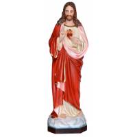 Statue Sacré Cœur de Jésus bénissant 160 cm en fibre de verre