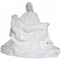 Beeld Pieta 130 x 150 cm in glasvezel witte afwerking 