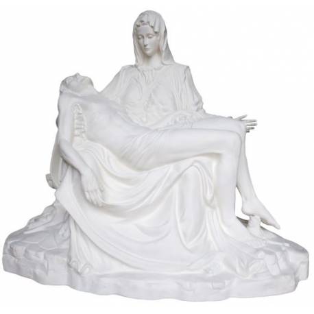 Statue Pieta 130 x 150 en fibre de verre finition blanche