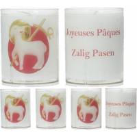 Set van 4 kaarsen - Paas - tekst 2 talen 