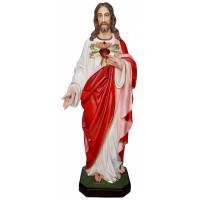 Statue Sacre Coeur De Jesus 170 cm en fibre de verre