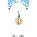 Médaille Argent doré - Croix - Strass