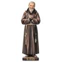 Statue en bois sculpté de Padre Pio (30cm)