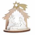 Décoration de Noël en bois Nativité de 10 cm