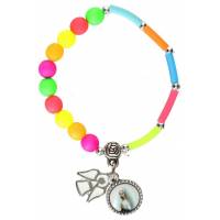 Bracelet sur élastique Multicolore + Ange