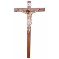 Croix murale 180 x 105 cm en bois (Christ de 80 cm en fibre de verre)