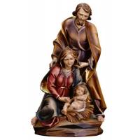 Statue en bois sculpté Sainte Famille baroque 12 cm couleur