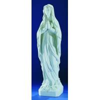N.D. de Lourdes - 52 cm - "marbre" blanc