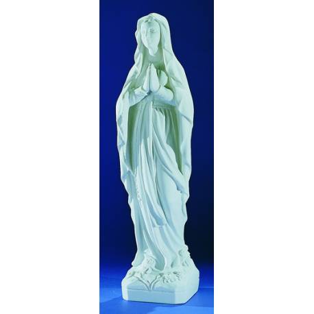N.D. de Lourdes - 52 cm - "marbre" blanc