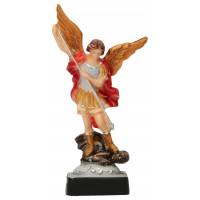Beeld 12 cm - Alabaster gekleurd - Heilige Michael 