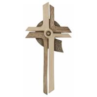 Croix Murale 40 Cm Tons bois