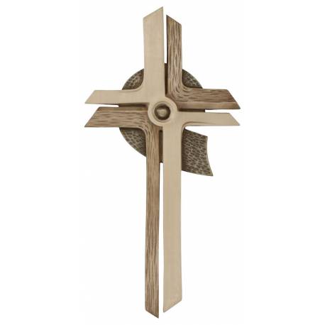 Croix Murale 40 Cm Tons bois