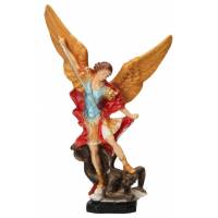 Beeld 20 cm - Alabaster gekleurd - Heilige Michael 
