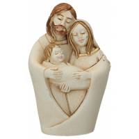 Hele kleine Heilige Familie in albaster met gouden rand 6.5 x 4.5 x 3.5 cm 