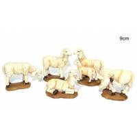 Set met 6 schapen van 09 cm 