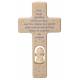 Croix en bois sculpté - 20 cm - naturel - Mon ange gardien