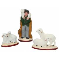 Santons Gateau 7 cm Sujets provençales Jeune berger avec des moutons